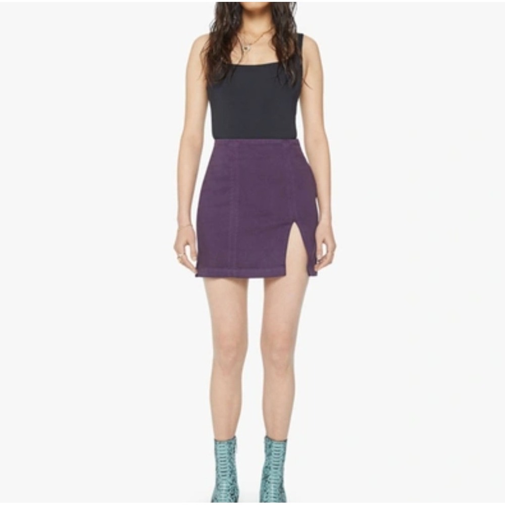 Mother The Side Splitter Mini Skirt Blackberry Cordial Purple Size 26 90271-753*